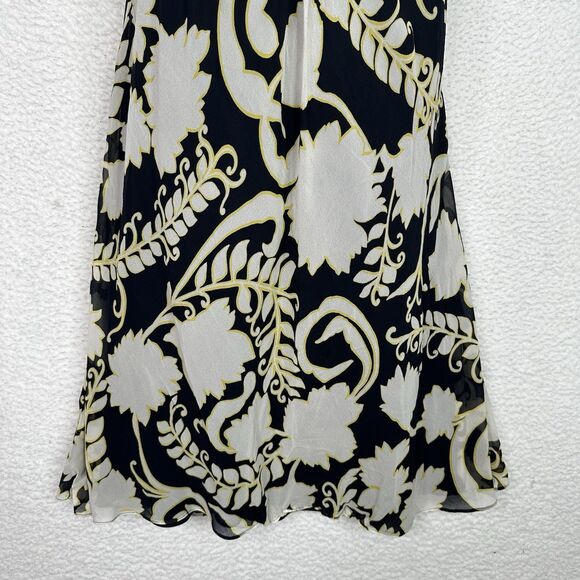 Ann Taylor Silk Cocktail Dress Shirred Bust Fluted Sz 14 Sash Tie Shelf Bra Chic - Picture 3 of 14